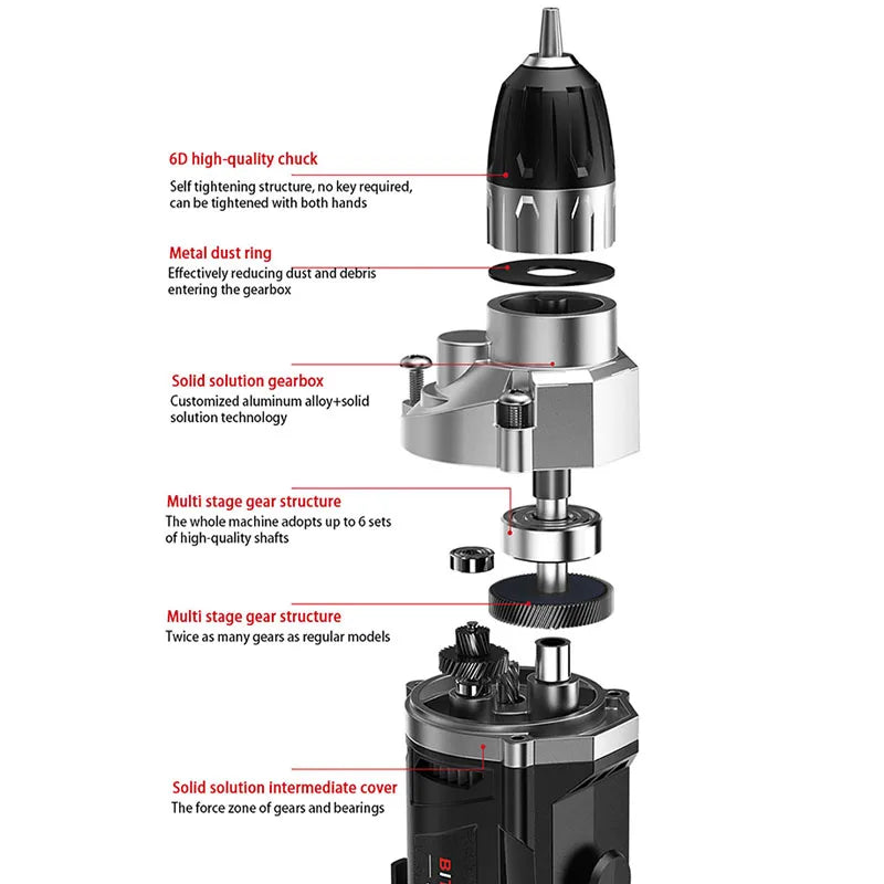 Μίνι Ηλεκτρικό Κρουστικό Δράπανο Με Σετ Κατσαβιών Για DIY Σπίτι