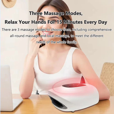 Electric Hand Massager - Airbag Kneading 3 Modes Hot