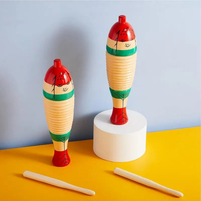 Wooden Fish Frog Guiro Toy for Toddlers &ndash; Educational Fun