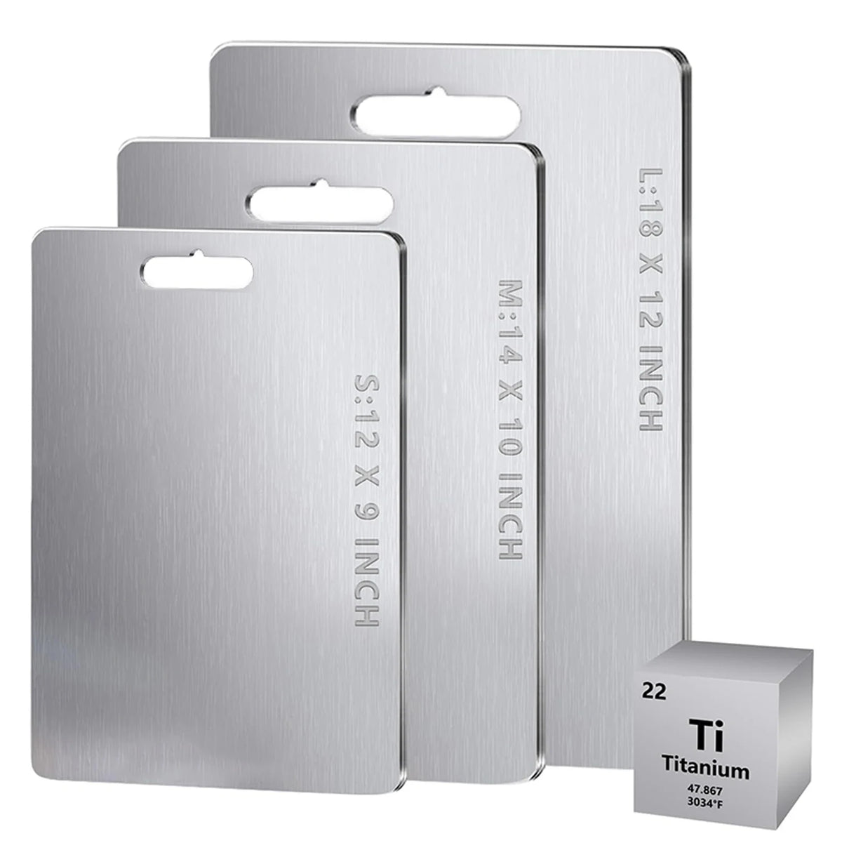 Pure Large Double Sided Titanium Cutting Board &ndash; Food Grade 25x15 cm  2mm