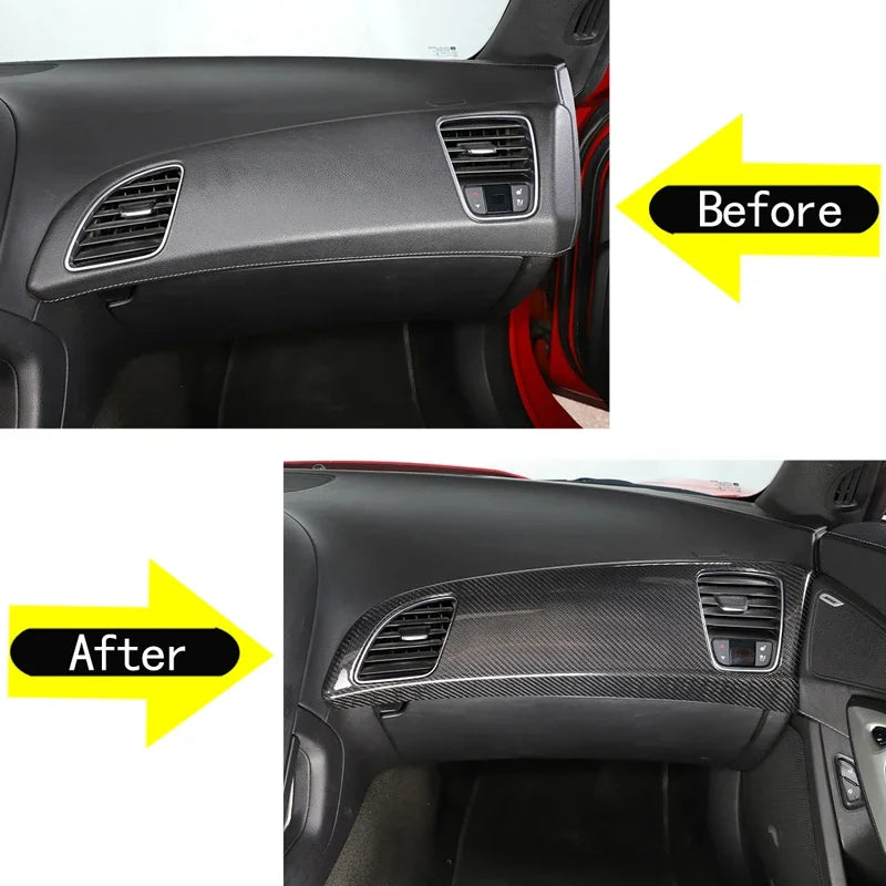 Kolfiber luftutloppsram klistermärke för Corvette C7 Z06