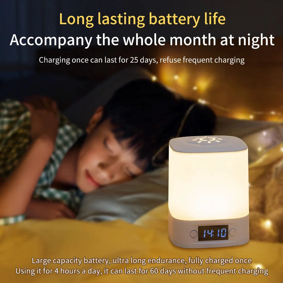 Rechargeable Touch Control Night Lamp with Clock Display