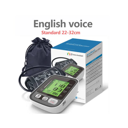 JianYouCare Arm LCD Tensiometer &ndash; Large Cuff Monitor En voice 22-32cm