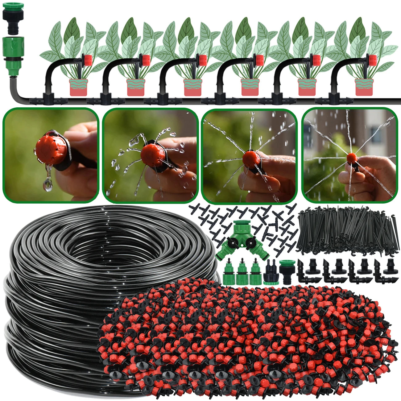 KESLA 1/4'' Drip Irrigation Kit for Efficient Garden and Greenhouse Watering