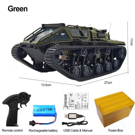 C8812 RC Tank Full Scale Tracked Vehicle - Led Light Ready Green Foam box
