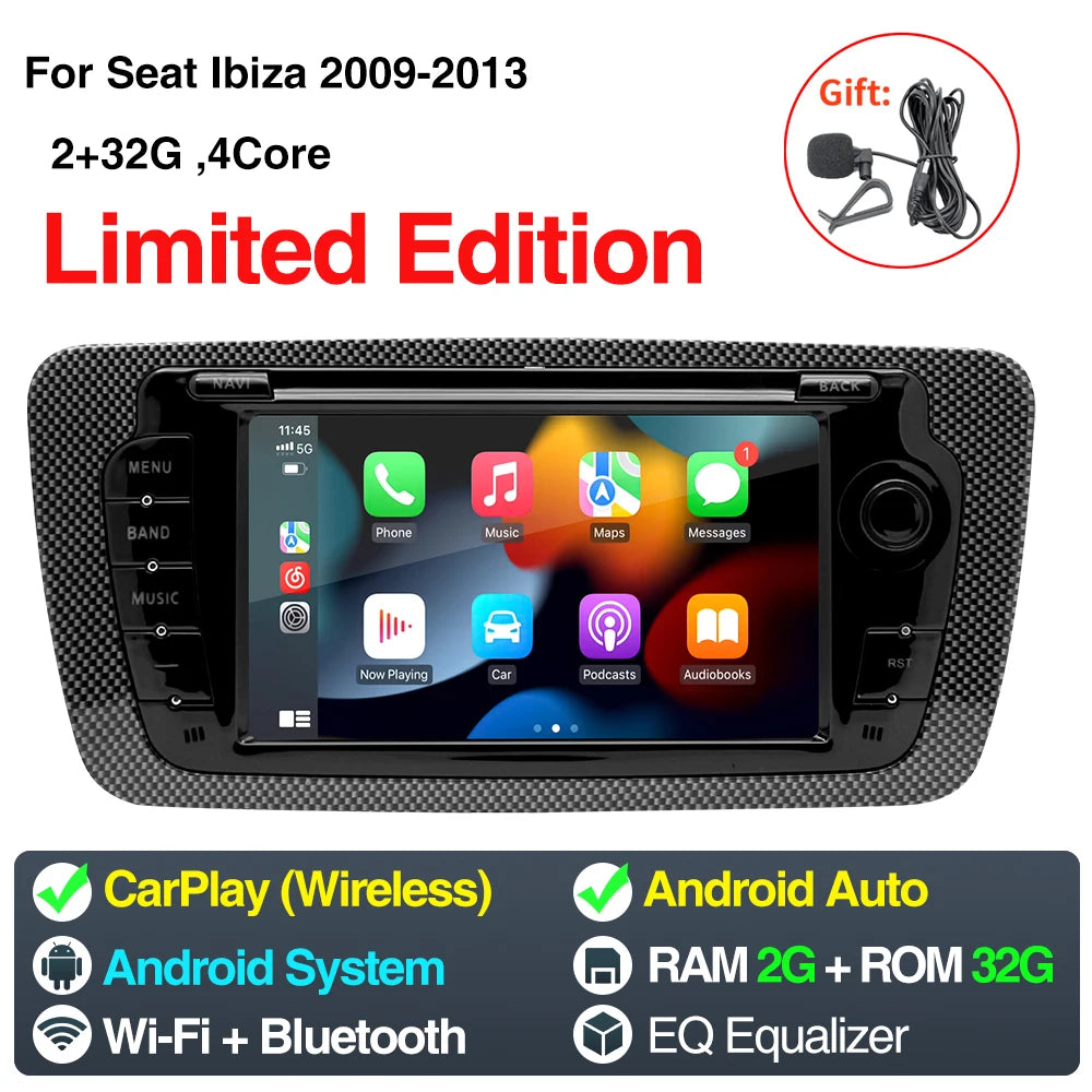 7inch Car Radio For Seat Ibiza 2009-2013 - Android 13 GPS Limited Edition