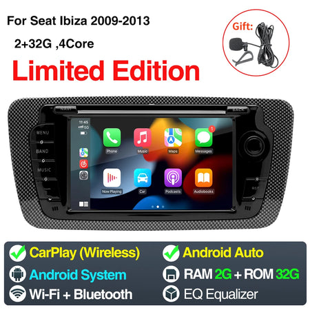 7inch Car Radio For Seat Ibiza 2009-2013 - Android 13 GPS Limited Edition