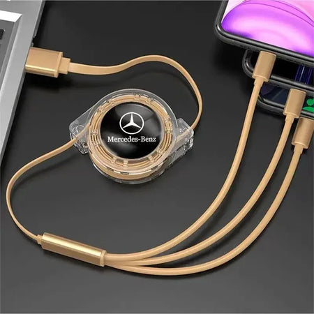 Car Interior 3 In 1 Fast Charger USB Data Cable &ndash; Convenient Connectivity for Mercedes Benz