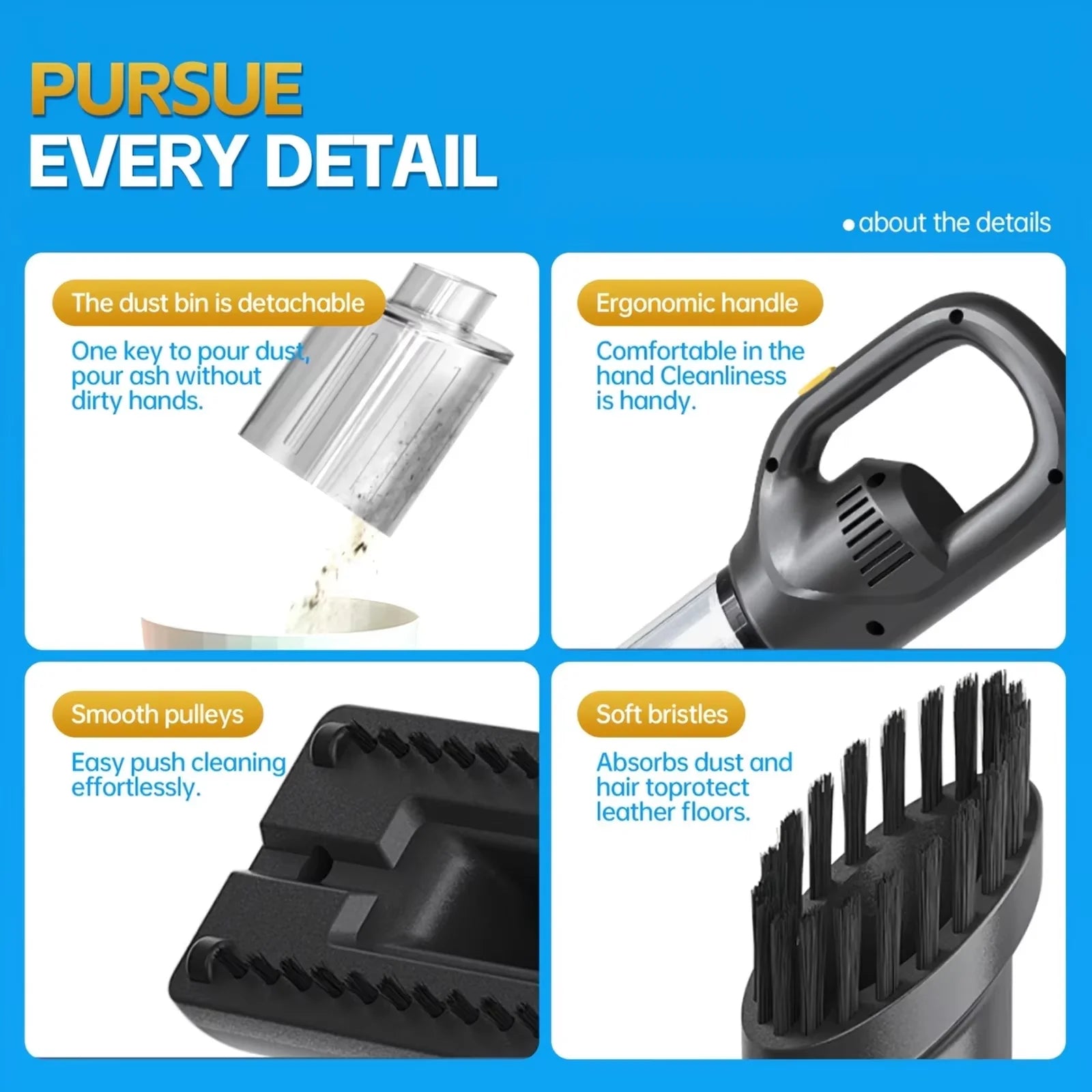 Strong Suction Wireless Handheld Vacuum &ndash; Compact Cordless