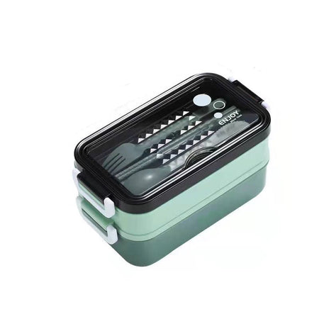 1Pc 1400ml Double Layer Lunch Box &ndash; Microwave Safe Design green / 3 / 2|1400ml
