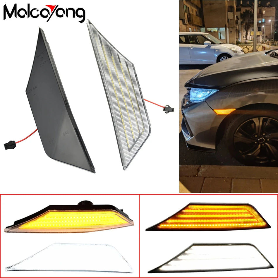 2 Pcs luces de marcador lateral de señal de giro LED dinámicas para Honda Civic 10ª generación
