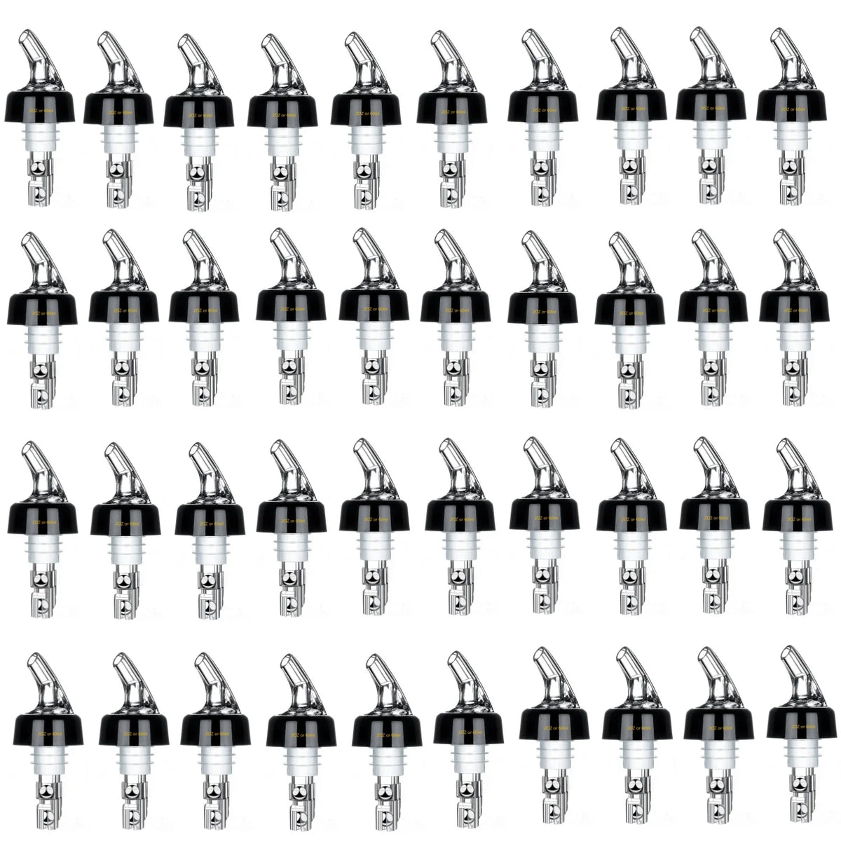 Automatic Measure Liquor Pourers &ndash; Durable Virgin Plastic 40PCS 60ML