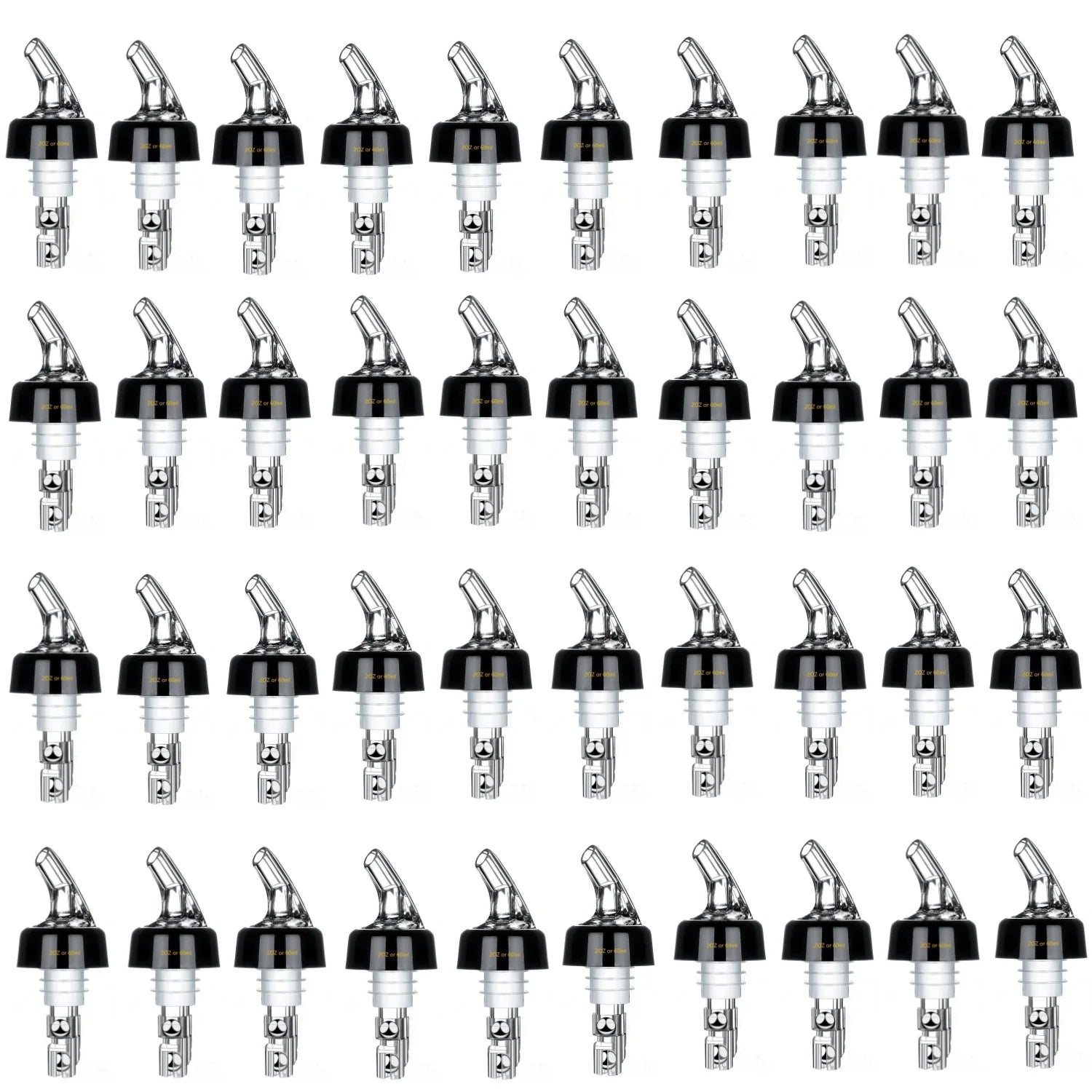 Automatic Measure Liquor Pourers &ndash; Durable Virgin Plastic 40PCS 60ML