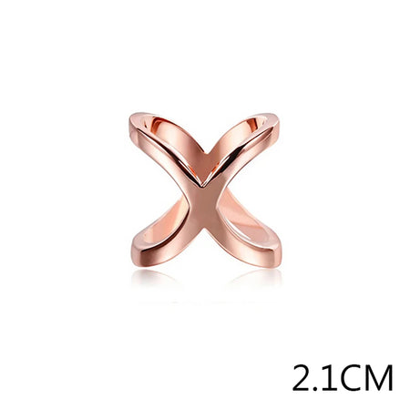 X-Shaped Silk Scarf Buckle Brooch &ndash; Shiny Multifunctional Jewelry Accessory Rose Gold 2.1cm