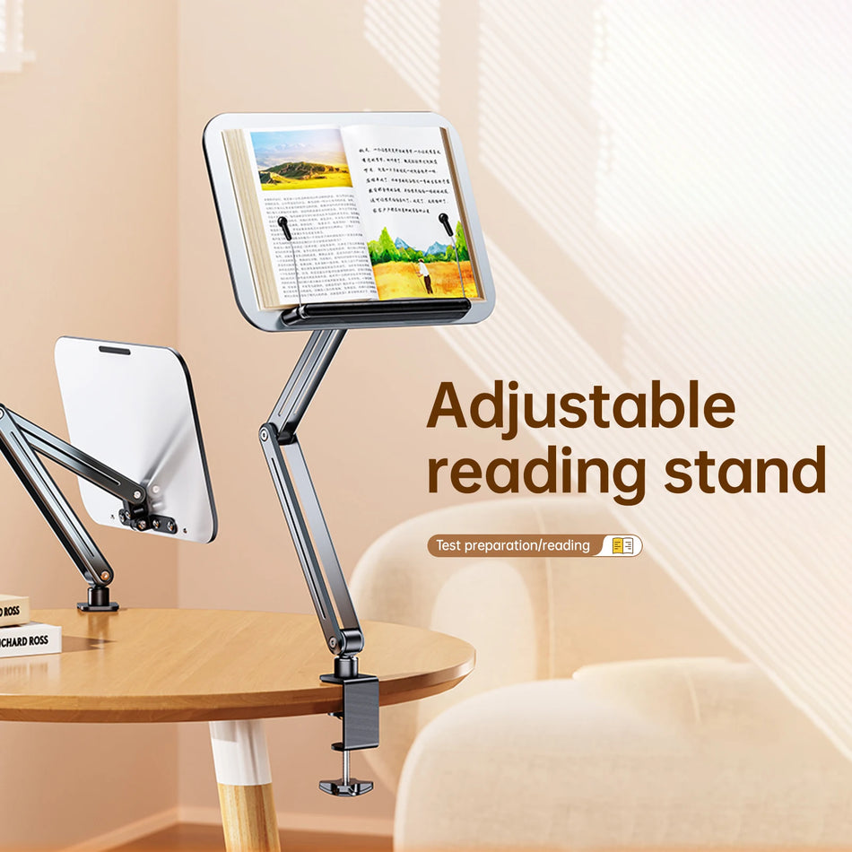 Stalo knygų laikiklis su pakabinamąja ranka, 360 laipsnių sukimosi sulankstomas skydas