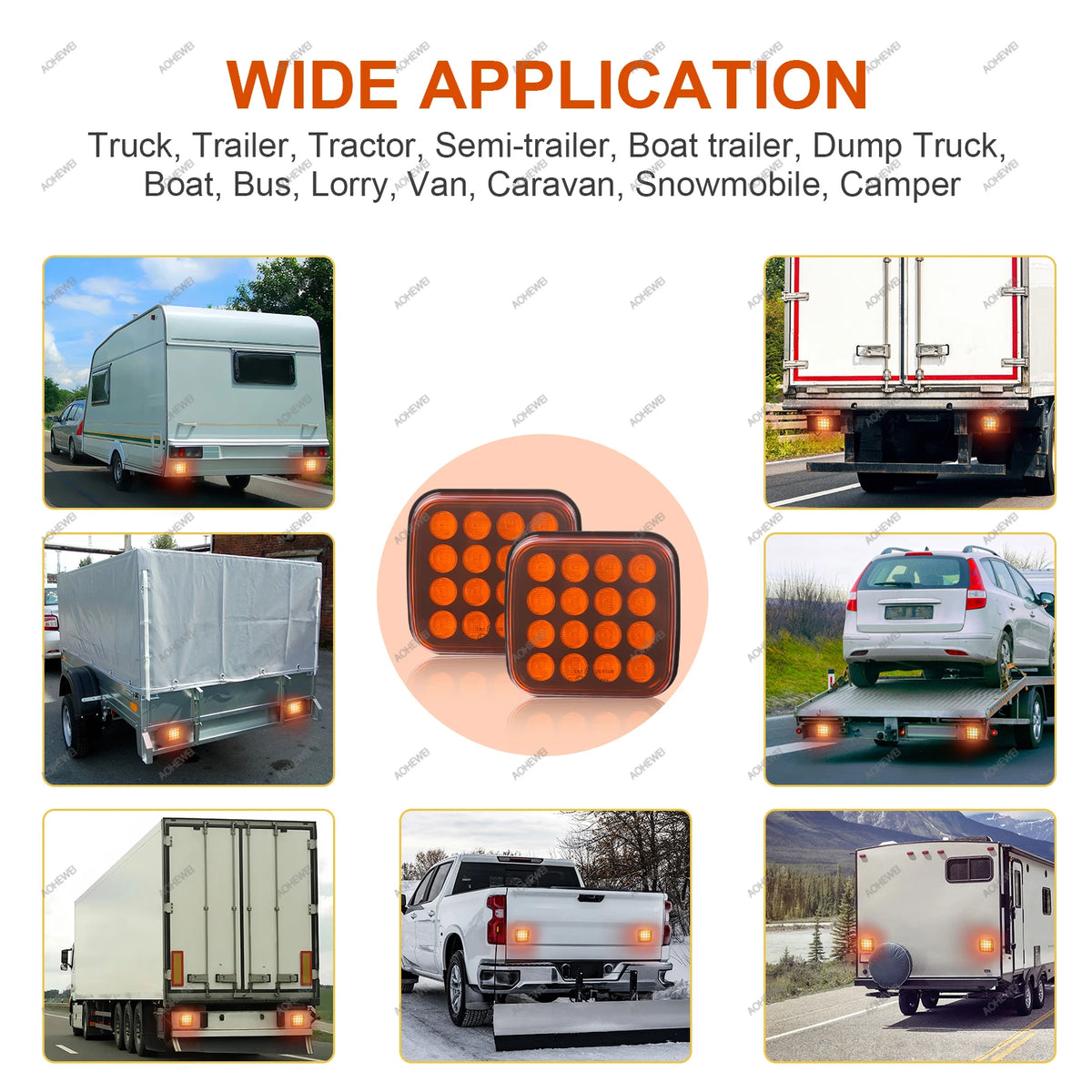 AOHEWEI LED Wireless Strobe Hazard Lights Kit - Rechargeable Magnetic Beacon for Trucks &amp; Vehicles