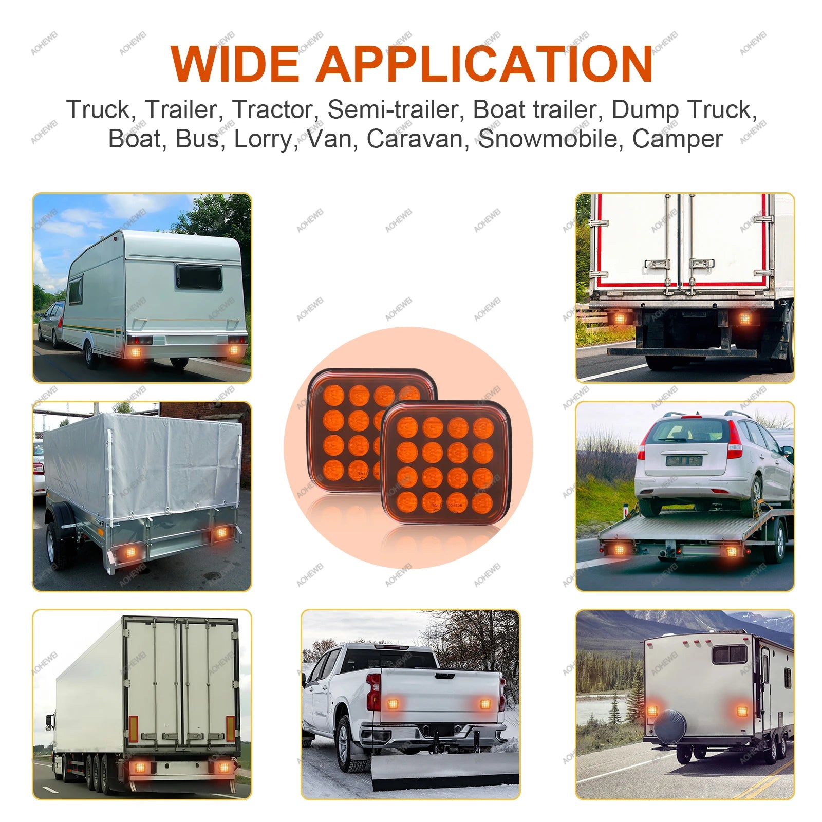 AOHEWEI LED Wireless Strobe Hazard Lights Kit - Rechargeable Magnetic Beacon for Trucks &amp; Vehicles