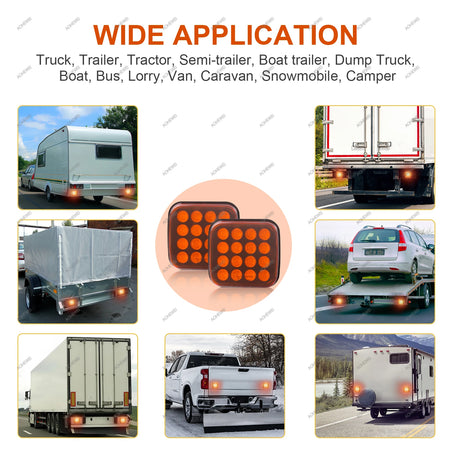 AOHEWEI LED Wireless Strobe Hazard Lights Kit - Rechargeable Magnetic Beacon for Trucks &amp; Vehicles