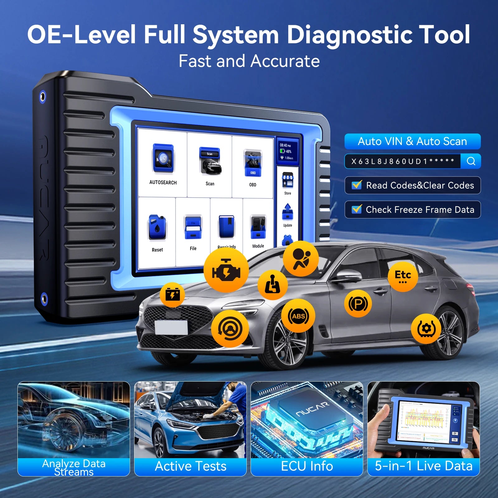 MUCAR VO7 VO7 S CANFD Auto Scan &ndash; BiDirectional OBD2 Scan