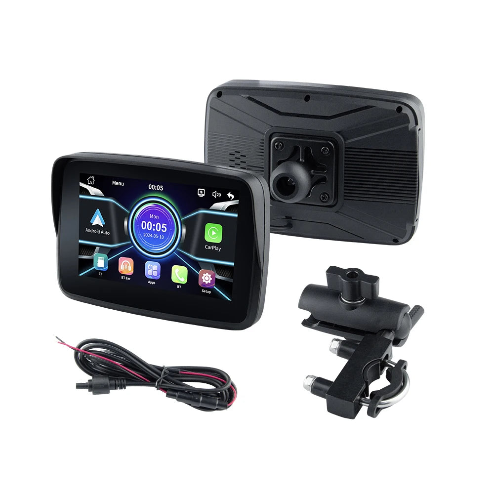 EKIY 5.0 Inch Wireless CarPlay Monitor &ndash; Portable Motorcycle GPS Navigation