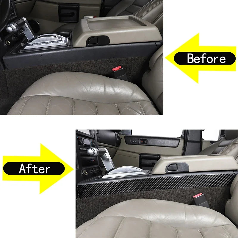 Mjuk kolfiber mittkonsolram för Hummer H2 2003 2007