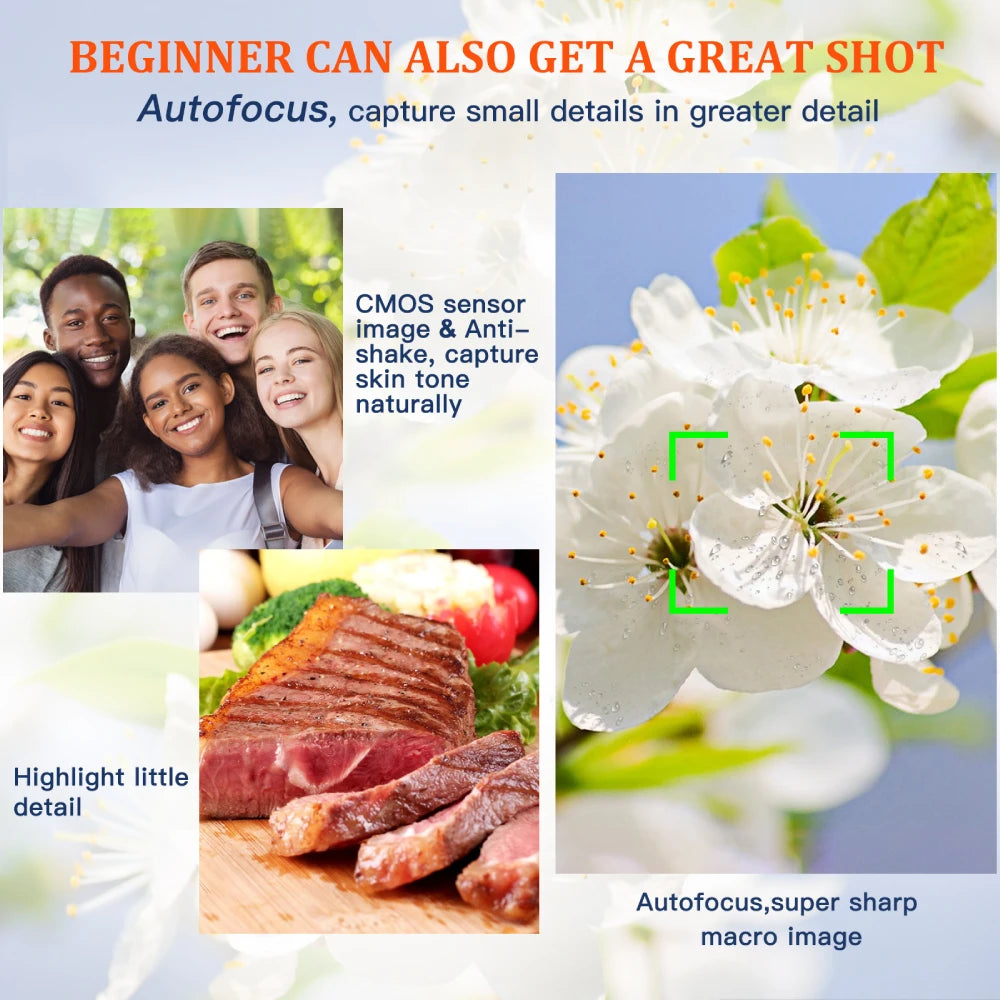 4K Digital Camera Auto Focus 48MP &ndash; Anti-Shake Vlogging Camera with Viewfinder and Flash