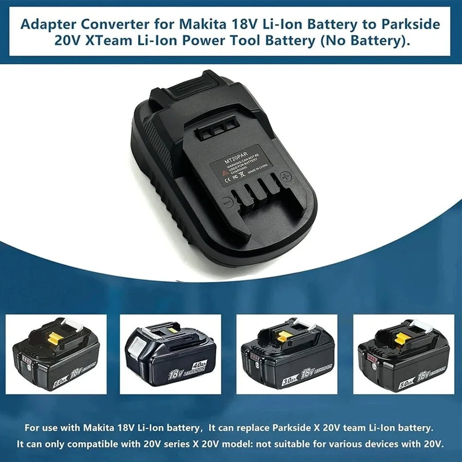 Adaptador de Bateria Para Makita 18V Lítio-Ion Para Ferramentas Elétricas Parkside 20V