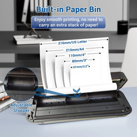 A4 Thermal Printer 203DPI &ndash; Inkless Bluetooth Printing