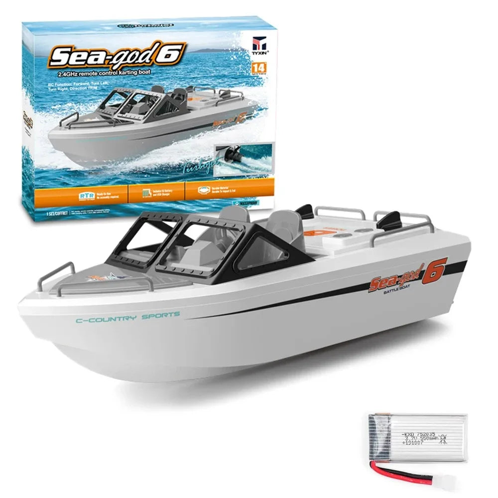 ZEY RC Brushless Jet 2.4G Remote Control Speedboat for Boys White-1B