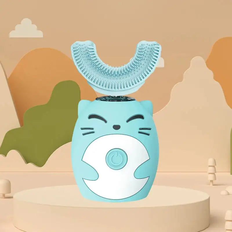 Kids Sonic U Shaped 360 Ultrasonic Toothbrush Waterproof 2-7 Years Old-Blue / Russian Federation