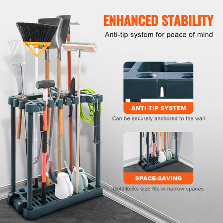 SucceBuy 10 Slot Yard Tool Organizer &ndash; Space Saving Rack