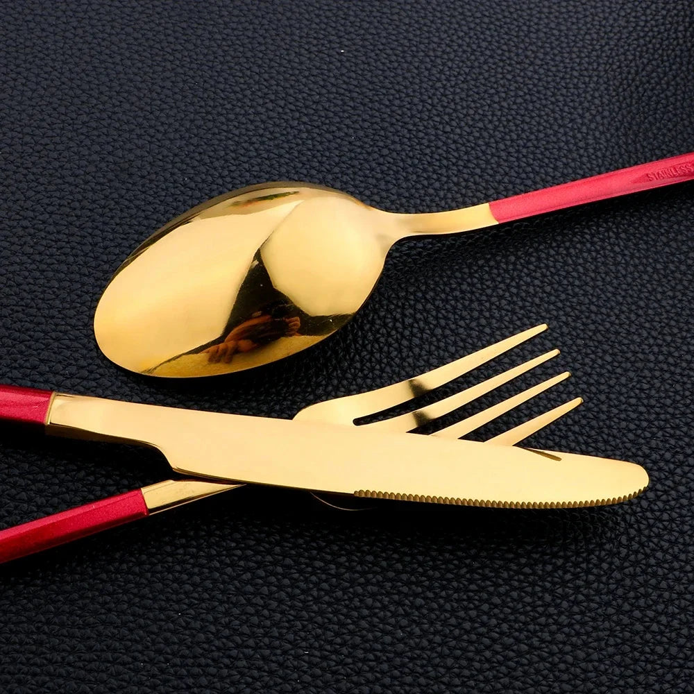 24Pcs Stainless Steel Cutlery Set &ndash; Eco-Friendly Dinnerware for Six