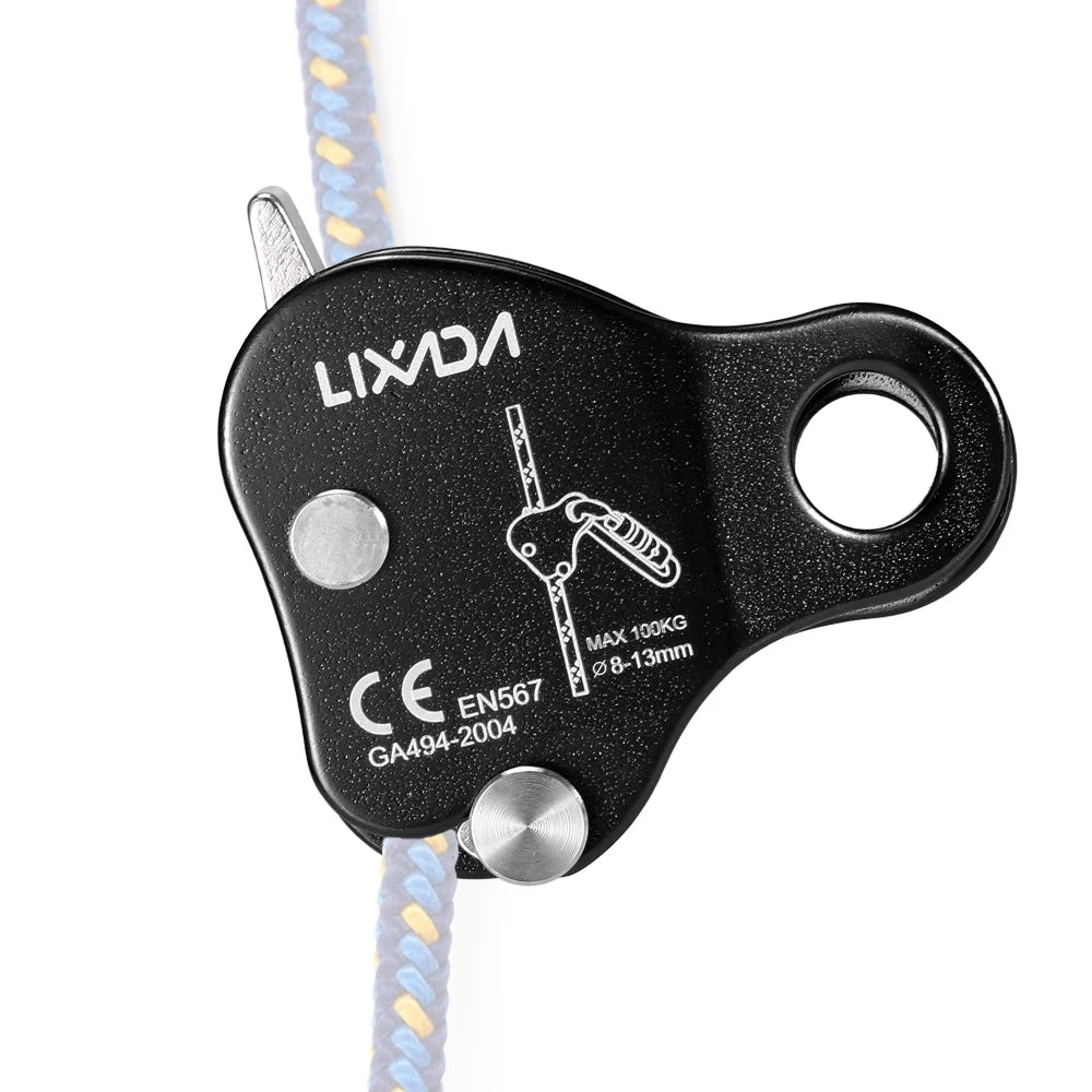 Lixada Climbing Ascender &ndash; 8-13mm Rope Compatible Pro Black