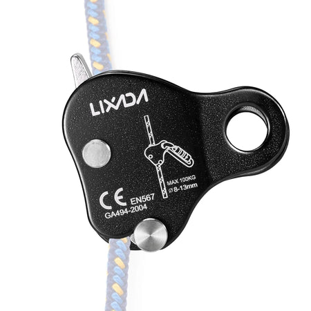 Lixada Climbing Ascender &ndash; Anodized Aluminum Build Black