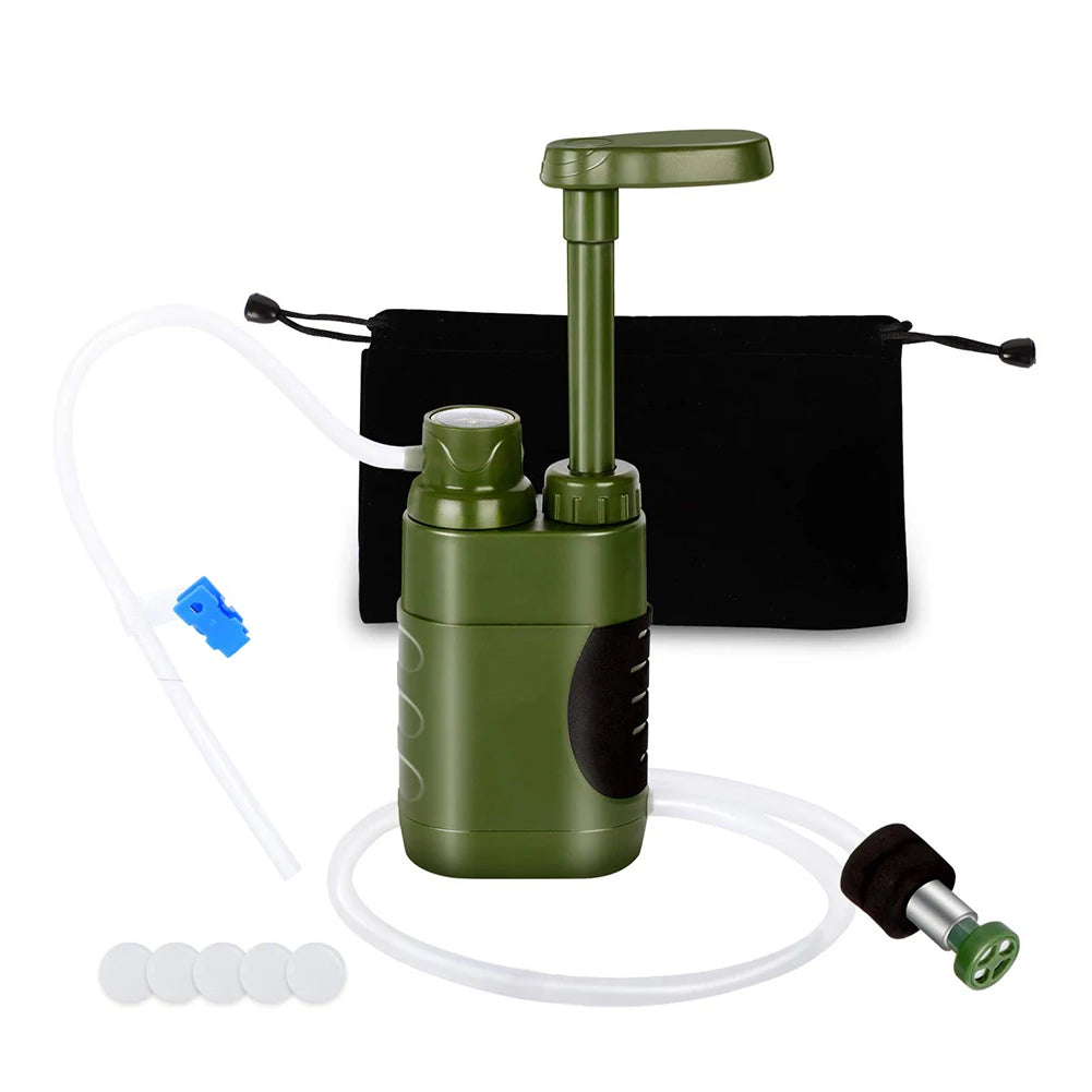Portable Water Filter &amp; Survival Kit ArmyGreen