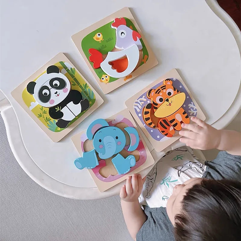 Children's Animal Wooden Puzzle &ndash; Engaging Montessori Learning Toy