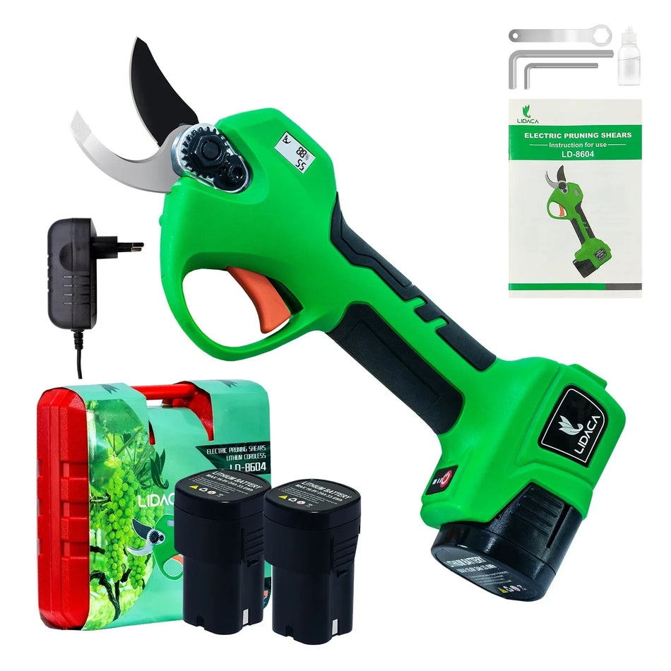 Electric Pruning Shears Cordless With LCD Display, 28mm Cutting, 16.8V Battery