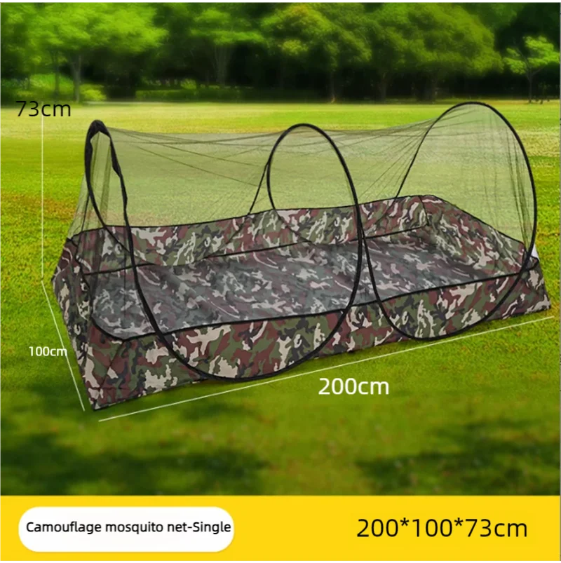 Portable Camouflage Mosquito Net for Camping and Travel - Insecticide Treated, Lightweight &amp; Foldable Camouflage Single