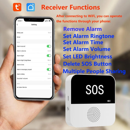 E - WiFi SOS Pager For Elderly Home Emergency Alert System