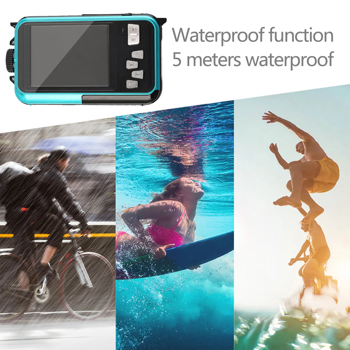 Lightweight Underwater Camera &ndash; 48MP Dual Screen HD for Snorkeling and Travel
