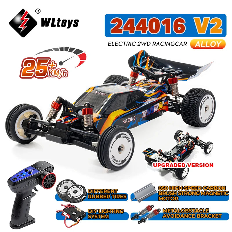 Coche de carreras RC 1:24 con giroscopio, 2WD, control remoto 2.4G para niños
