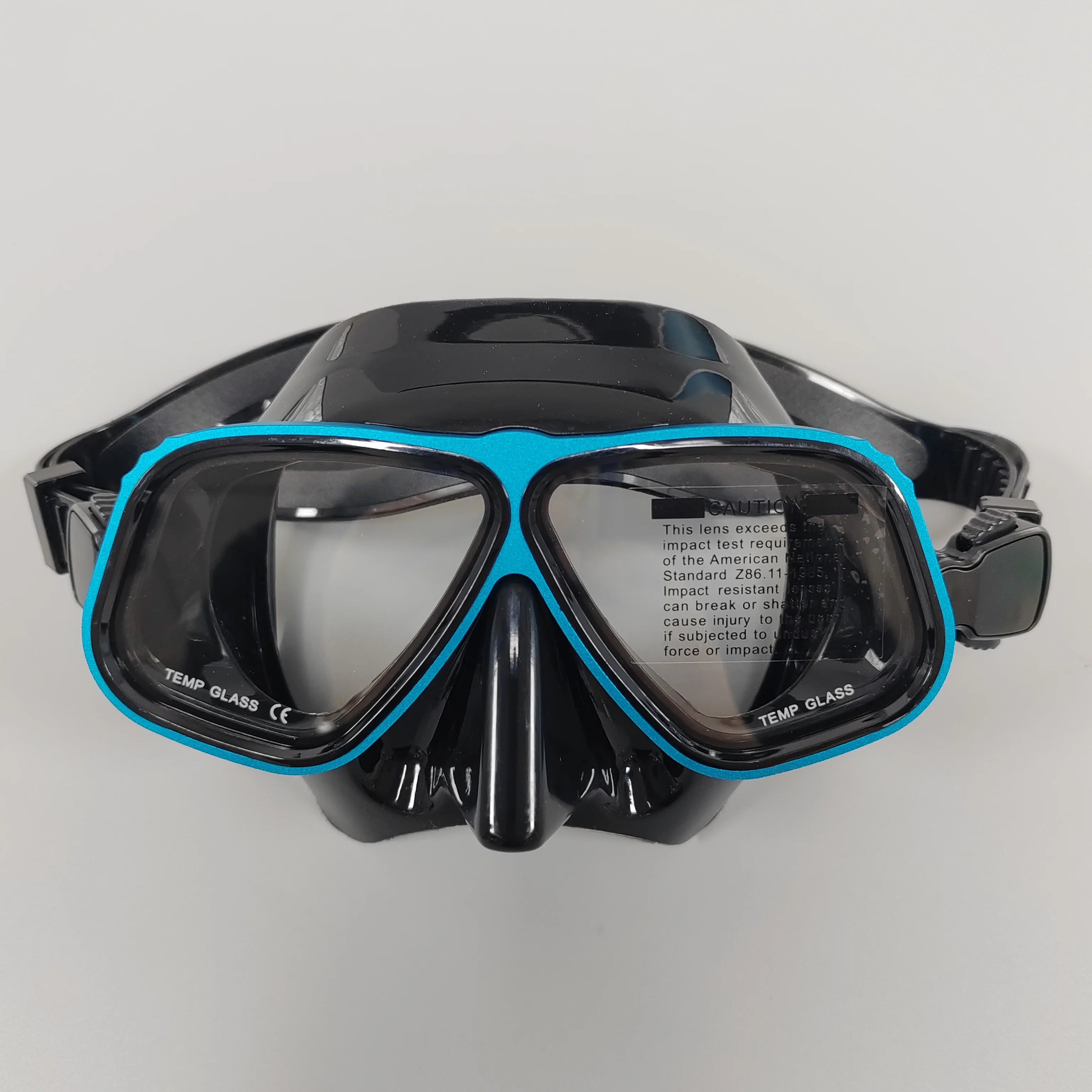 Aluminum Frame Diving Mask with Adjustable Eyeglass Configuration for Snorkeling and Scuba blue