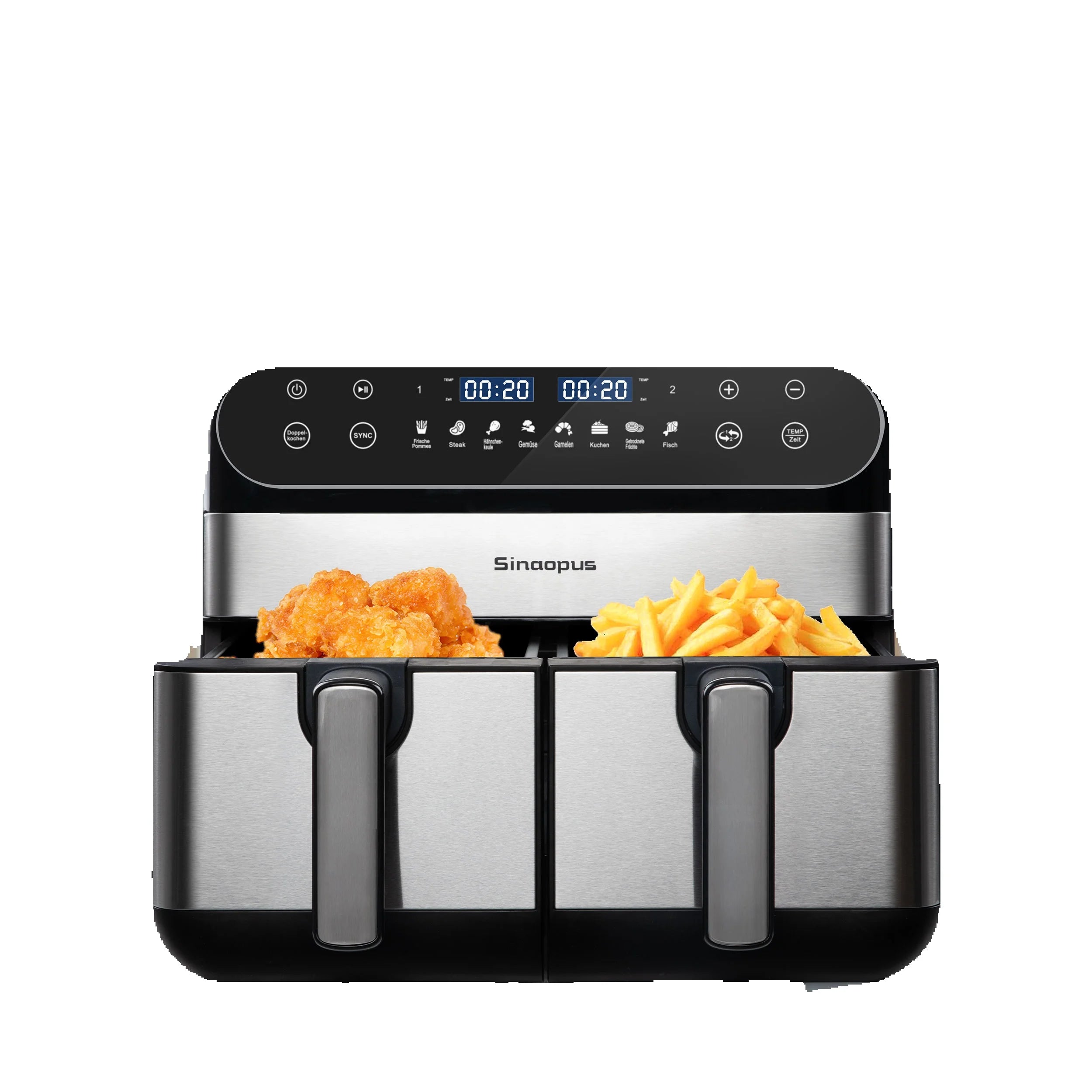 10L Dual Basket Air Fryer &ndash; Touchscreen 2400W, 8 Functions Black / GERMANY / EU