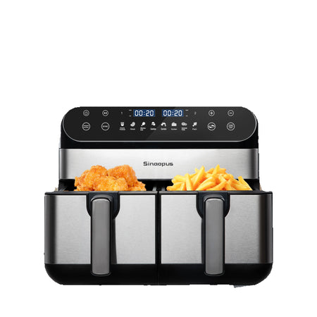 10L Dual Basket Air Fryer &ndash; Touchscreen 2400W, 8 Functions Black / GERMANY / EU