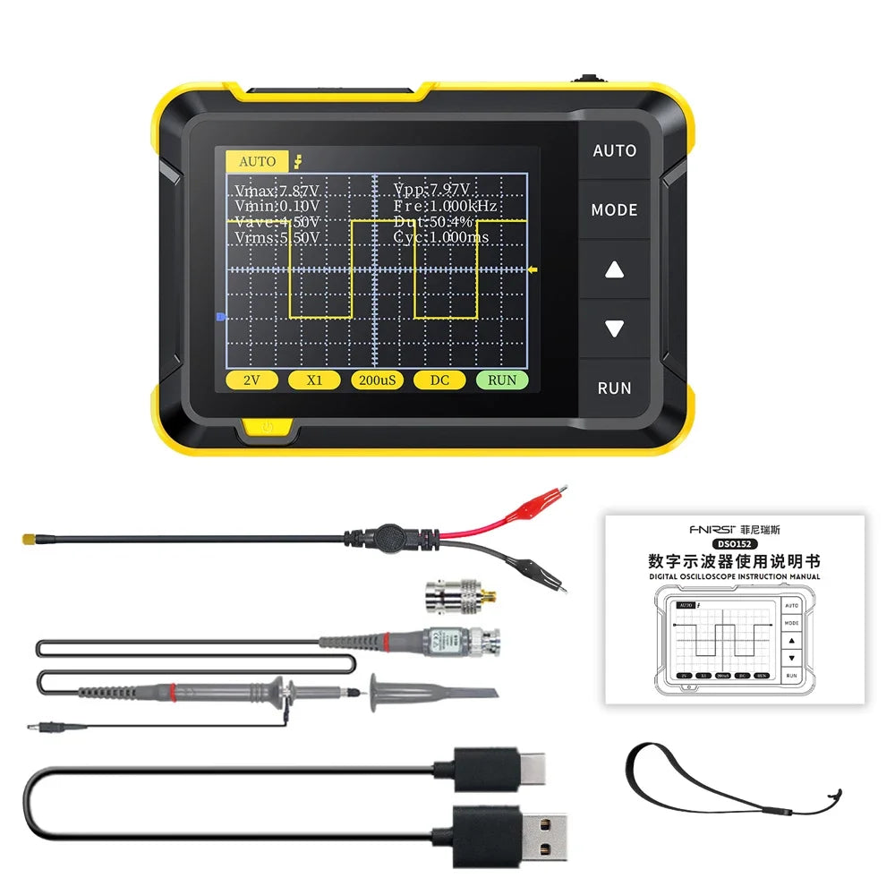 FNIRSI DSO152 Professional Handheld Digital Oscilloscope &ndash; High Sampling Rate and Wide Bandwidth High Configuration