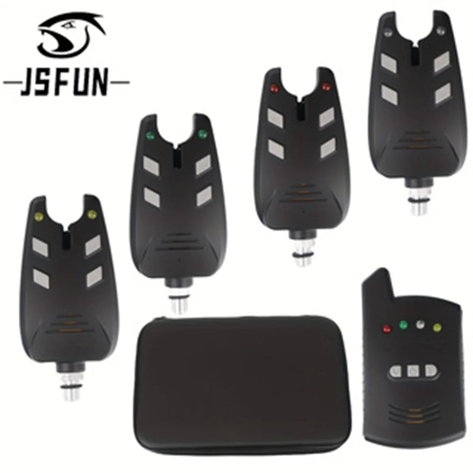 JSFUN1 Črn Brezžični Alarm za Ribolov na Karpine 4 Alarmi