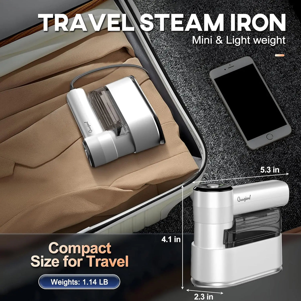 1000W Portable Travel Clothes Steamer &ndash; Collapsible Design