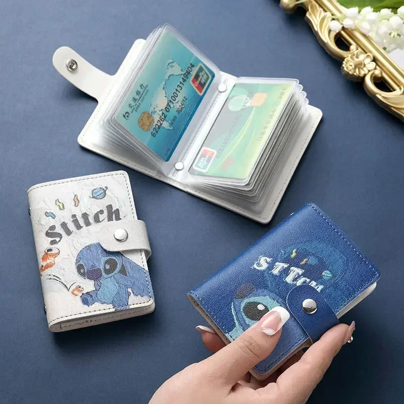 MINISO Disney Stitch Bag Kawaii Anime Card Holder Wallet Leather Girl Gift - Cyprus
