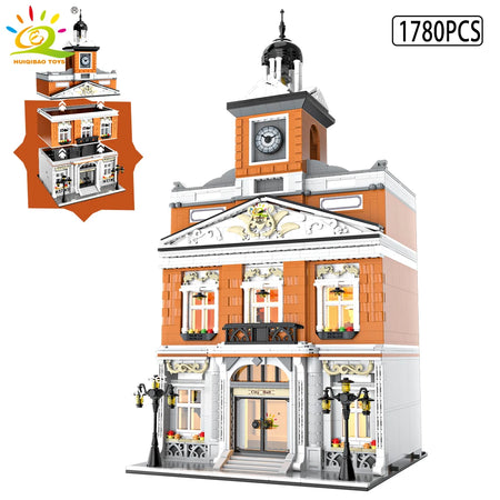 HUIQIBAO MOC City Corner Coffee Shop Blocks &ndash; Fun Build NO.5 / has LIGHT NO BOX