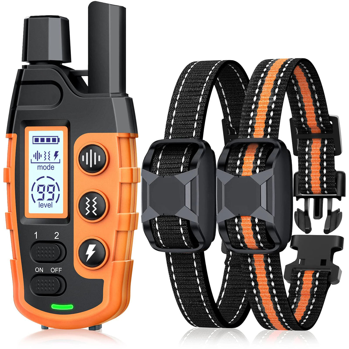 WXRPET Waterproof Electric Dog Training Collar with Remote Control For 2 Dogs 1